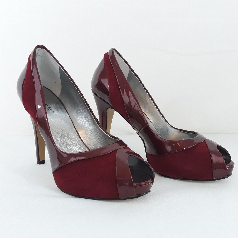 Nine West Dark Red 7 1/2  m Shoes 4" Heels